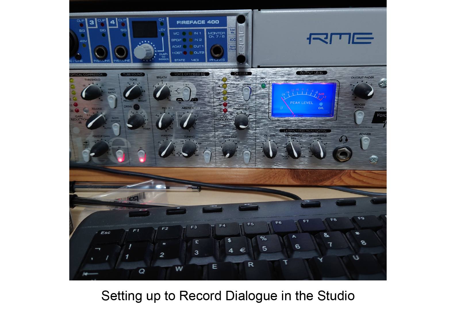 photo of studio equipment ready to record dialogue